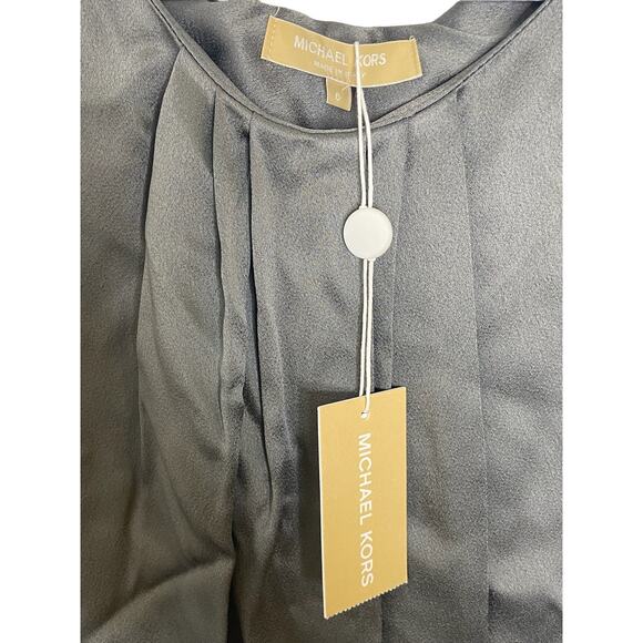 Michael Kors Designer Line Mini Shift Dress Cap Sleeve Pleated Made in Italy Sz6 - Picture 3 of 6